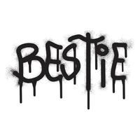 graffiti bestie text med svart spray måla vektor