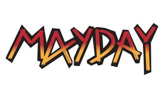 graffiti mayday text design vektor