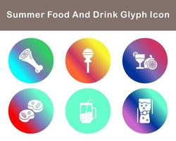 Sommer- Essen und trinken Vektor Symbol einstellen