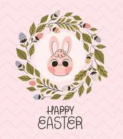 glücklich Ostern Poster mit Hase vektor