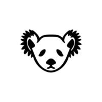 vektor koala logotyp bestående av svart och vit färger.