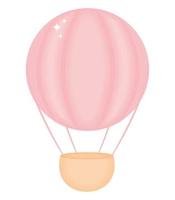 Rosa Heißluftballon vektor