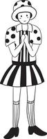 Schüler flechten Karikatur Gekritzel kawaii Anime Färbung Seiten süß Illustration Clip Art Charakter Chibi Manga Comic Zeichnung Schlittschuh vektor