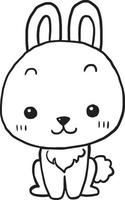Hase Tier Karikatur Gekritzel kawaii Anime Färbung Seite süß Illustration Zeichnung Clip Kunst Charakter Chibi Manga Comic vektor