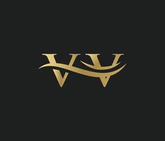 Brief v v verknüpft Welle Logo vektor
