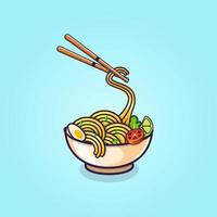 pho med spaghetti premie vektor, bäst utsökt asiatisk mat illustration, premie vektor. kreativ minimal utsökt spaghetti illustration klämma konst design. vektor