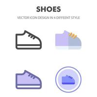 Schuh-Icon-Pack in verschiedenen Stilen vektor