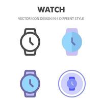 Watch Icon Pack in verschiedenen Stilen vektor