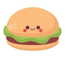 kawaii Hamburger Illustration vektor