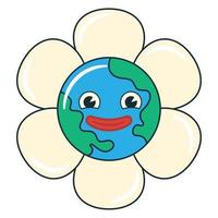 planet jord på blomma vektor