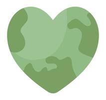 grön jord på hjärta form vektor