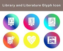 Bibliothek und Literatur Vektor Symbol einstellen