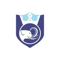 Elefantenkönig Vektor-Logo-Design. elefant mit kronensymbolvorlage. vektor