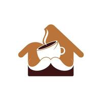 mustasch kaffe vektor logotyp design mall. kreativ kaffe affär logotyp begrepp.