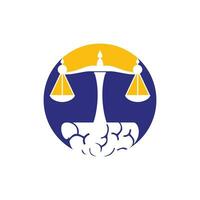 Gehirn-Gesetz-Vektor-Logo-Design. intelligentes Anwaltskanzlei-Logo-Konzept. vektor