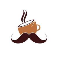 mustasch kaffe vektor logotyp design mall. kreativ kaffe affär logotyp begrepp.