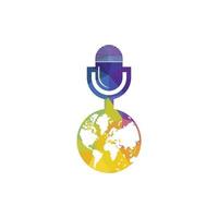 globales Podcast-Logo-Design. Broadcast-Entertainment-Business-Logo-Vorlage-Vektor-Illustration. vektor