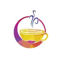friska kaffe och te vård vektor logotyp design mall.