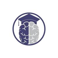 Gehirn- und Graduierungskappen-Icon-Design. pädagogisches und institutionelles Logodesign. vektor