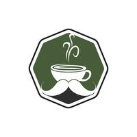 Schnurrbart Kaffee Vektor Logo Design Vorlage. kreativ Kaffee Geschäft Logo Konzept.