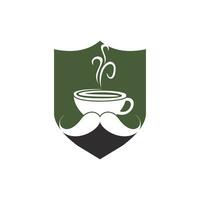 mustasch kaffe vektor logotyp design mall. kreativ kaffe affär logotyp begrepp.