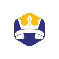 King Call-Vektor-Logo-Design. Hörer- und Kronen-Icon-Design. vektor