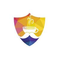 Schnurrbart Kaffee Vektor Logo Design Vorlage. kreativ Kaffee Geschäft Logo Konzept.