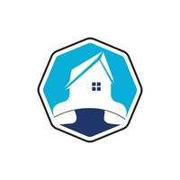 Zuhause Anruf Vektor Logo Design Vorlage. echt Nachlass Geschäft Logo Konzept.