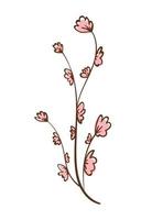 süß Blumen- botanisch abstrakt Blumen und Pflanzen. Boho Gekritzel Vektor Illustrationen.