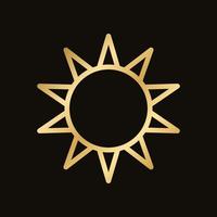 guld boho himmelsk Sol ikon logotyp. enkel modern abstrakt design för mallar, grafik, webb, social media inlägg vektor