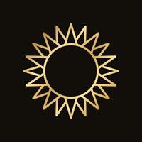 golden himmlisch Sonne Symbol Logo rahmen. einfach modern abstrakt Design zum Vorlagen, Drucke, Netz, Sozial Medien Beiträge vektor