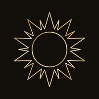 gyllene himmelsk Sol ikon logotyp ram. enkel modern abstrakt design för mallar, grafik, webb, social media inlägg vektor