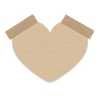 Jahrgang Herz gestalten braun Papier Notiz. recycelt Memo Papier mit Klebstoff Band. vektor