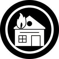 Einzigartiges Haus in Brand Vektor-Symbol vektor