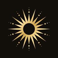 guld boho himmelsk Sol ikon logotyp. enkel modern abstrakt design för mallar, grafik, webb, social media inlägg vektor