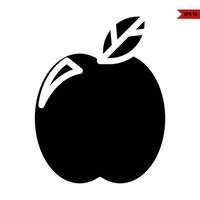 Apfel Obst Glyphe Symbol vektor