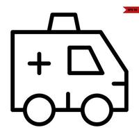 Medizin im Krankenwagen Auto Linie Symbol vektor