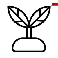 Blatt Pflanze im Boden Linie Symbol vektor