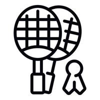 Badminton Ausrüstung Symbol Gliederung Vektor. Geschäft Geschäft vektor
