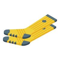 Gelb Socken Symbol isometrisch Vektor. Winter Mode vektor