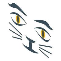 katt ansikte målning ikon isometrisk vektor. tiger djur- vektor