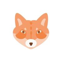 Vektor flaches Bild eines Fuchses auf einem weißen Hintergrund. Cartoon-Stil, Logo