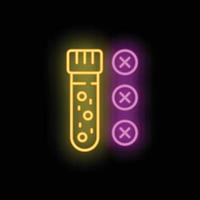Prüfung Tube Symbol Neon- Vektor