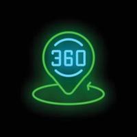 360 vr Symbol Neon- Vektor