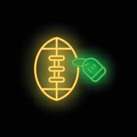Rugby Ball Symbol Neon- Vektor
