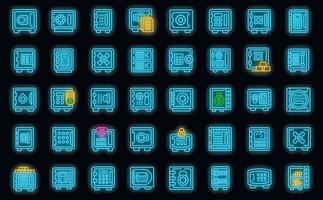 Anzahlung Box Symbole einstellen Vektor Neon-
