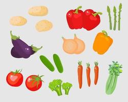 grönsaker vektor uppsättning tecknad illustration i platt stil