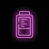 niedrig Batterie Ausbrennen Symbol Neon- Vektor