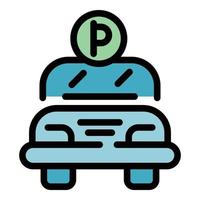 Fahrt Parkplatz Symbol Vektor eben