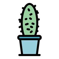 Haus Kaktus Topf Symbol Vektor eben